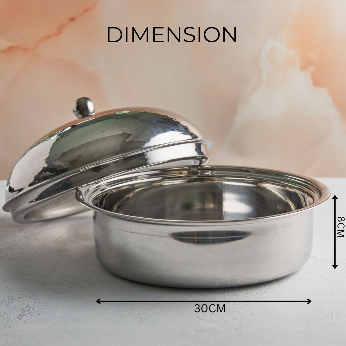 Handcrafted Premium Mother of Pearl with Insulated Stainless Steel Casserole 3.5L