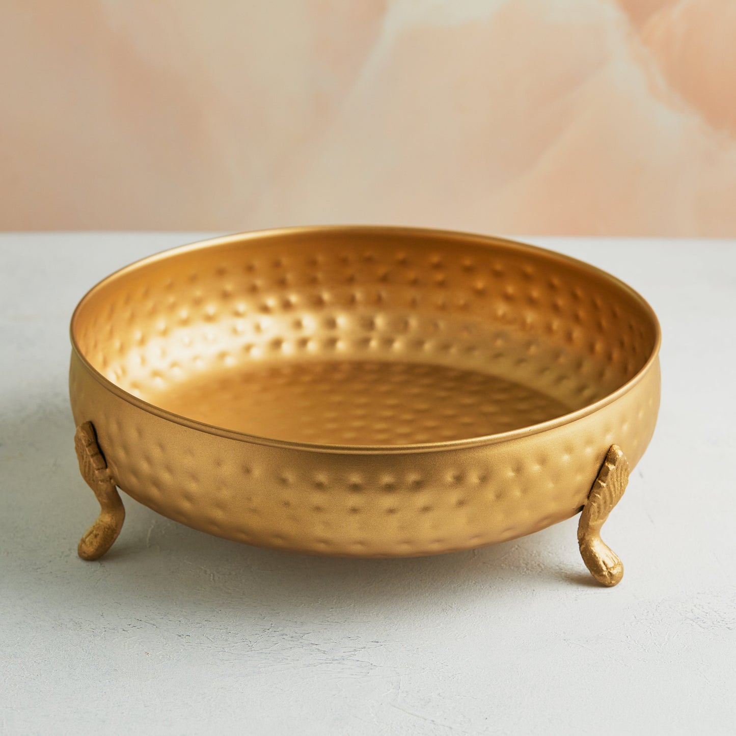 Metal Handcrafted Decorative Urali Bowl with Stand