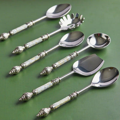 Premium 6-Piece Serving set in Mother of Pearl Traditional