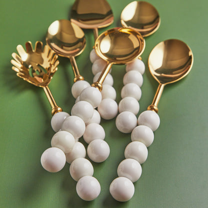 Premium 6-Piece Serving set White Beaded