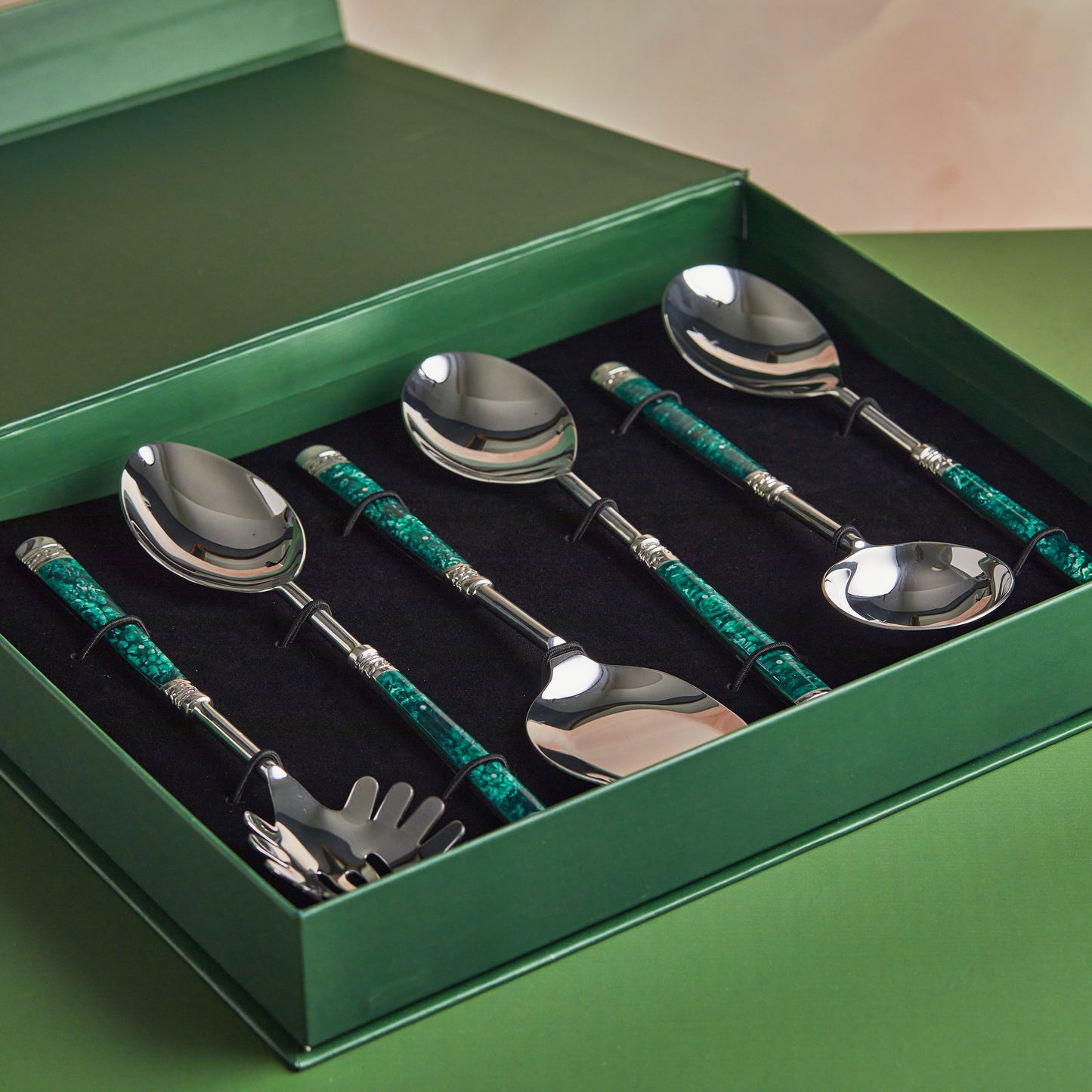 Premium 6-Piece Serving set in Green