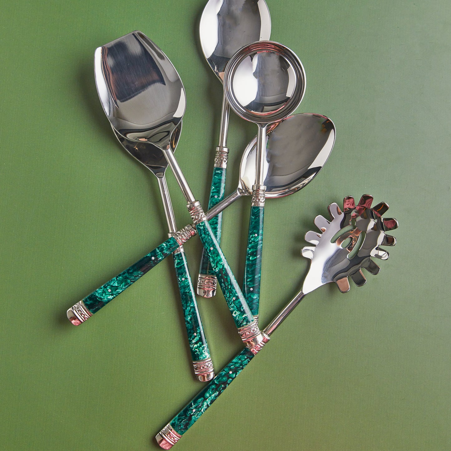 Premium 6-Piece Serving set in Green